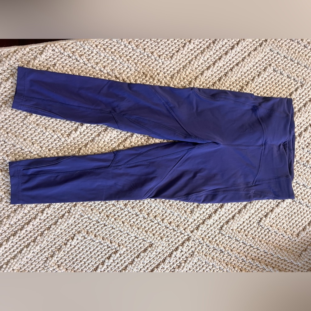 Lulu lemon 23” leggings. Kind of periwinkle/indigo color